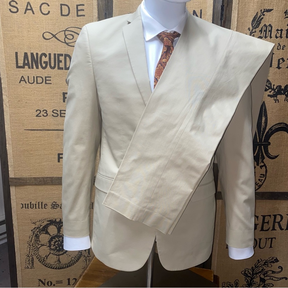 Bar III Stretch Cotton 2-Piece Suit, 38R, Slim Fit